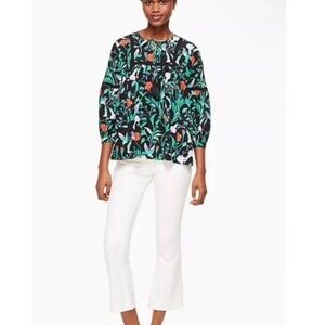 Kate Spade New York 100% Silk Floral Blouse 🌿 XS NWOT